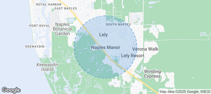 Map of Airbnb listings in Naples Manor