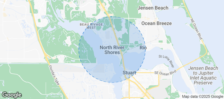 Map of Airbnb listings in North River Shores