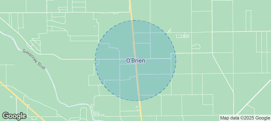 Map of Airbnb listings in O'Brien
