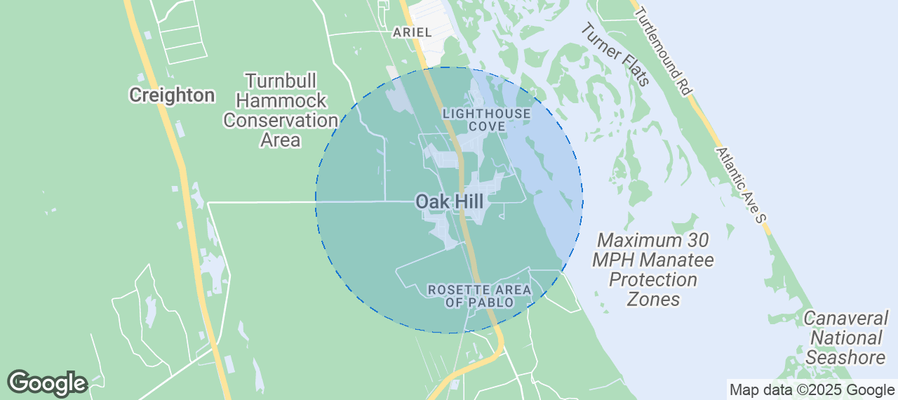 Map of Airbnb listings in Oak Hill