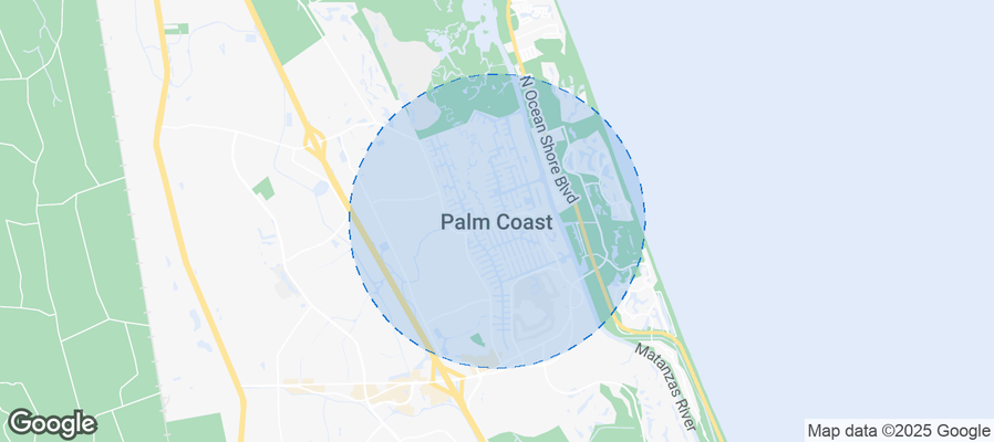 Map of Airbnb listings in Palm Coast