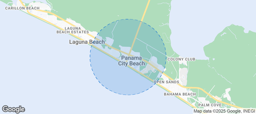Map of Airbnb listings in Panama City Beach