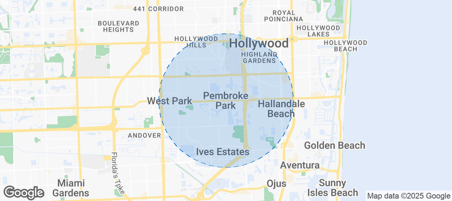Map of Airbnb listings in Pembroke Park