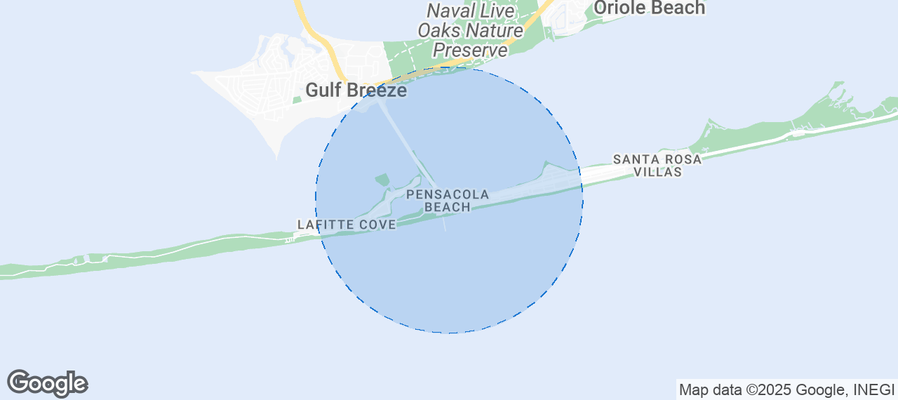 Map of Airbnb listings in Pensacola Beach