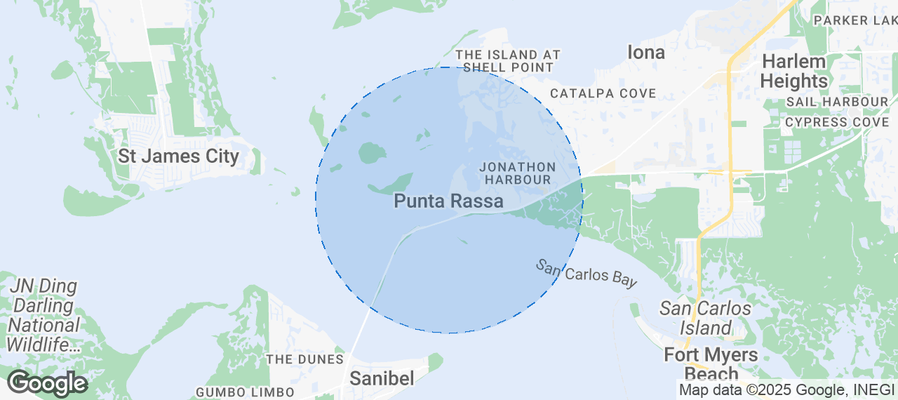 Map of Airbnb listings in Punta Rassa