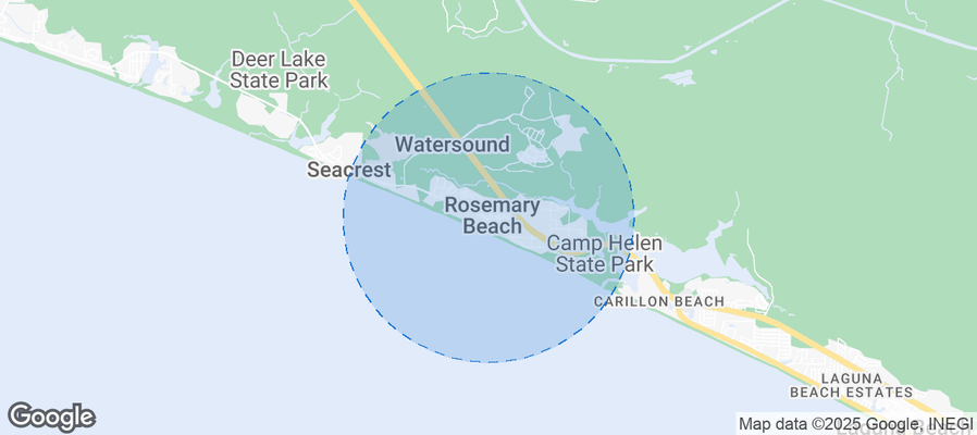 Map of Airbnb listings in Rosemary Beach