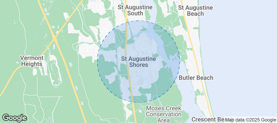 Map of Airbnb listings in Saint Augustine Shores