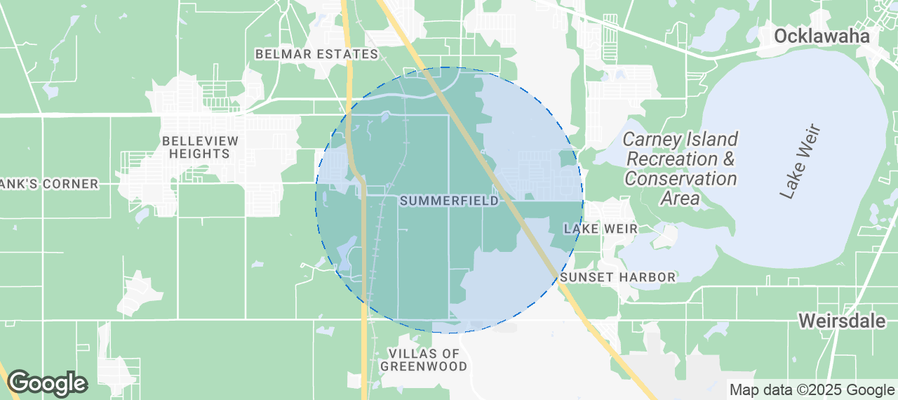 Map of Airbnb listings in Summerfield