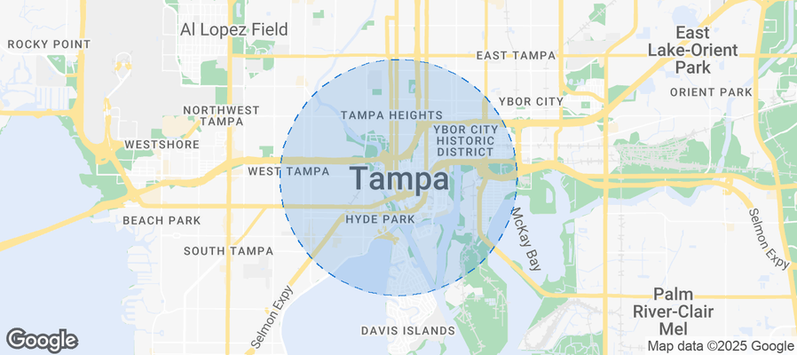 Map of Airbnb listings in Tampa