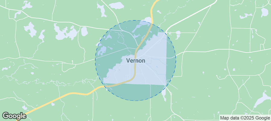Map of Airbnb listings in Vernon