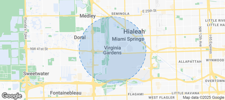 Map of Airbnb listings in Virginia Gardens