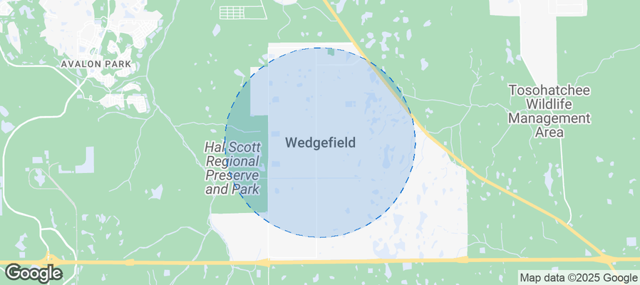 Map of Airbnb listings in Wedgefield