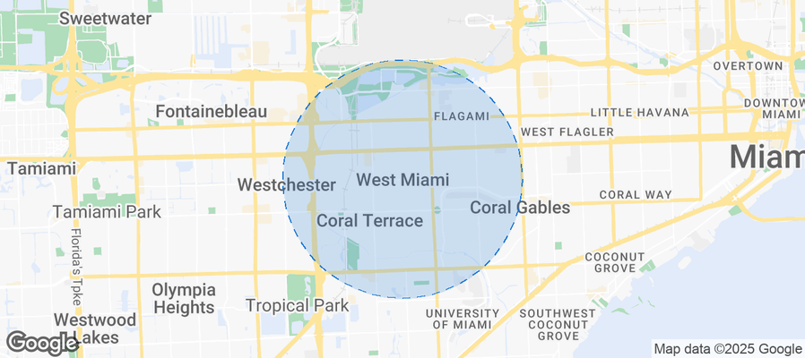 Map of Airbnb listings in West Miami