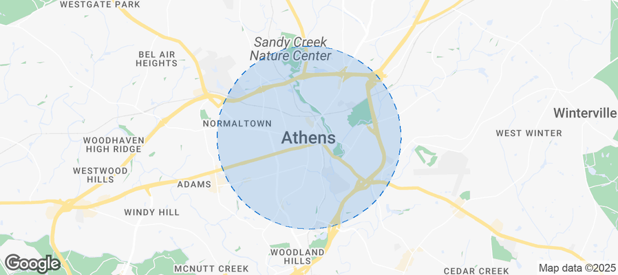 Map of Airbnb listings in Athens