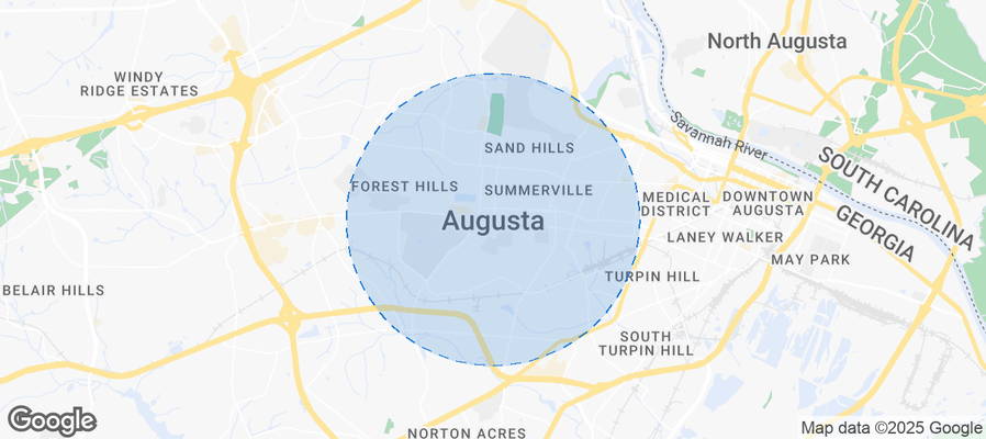 Map of Airbnb listings in Augusta