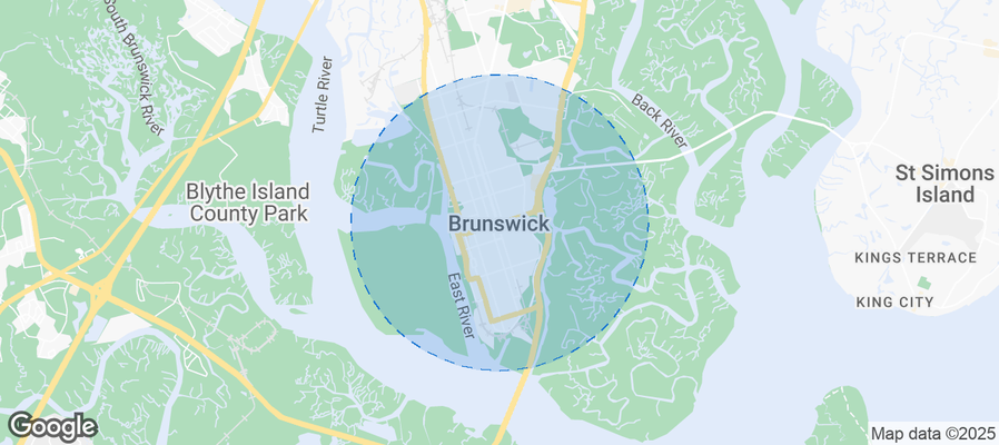 Map of Airbnb listings in Brunswick