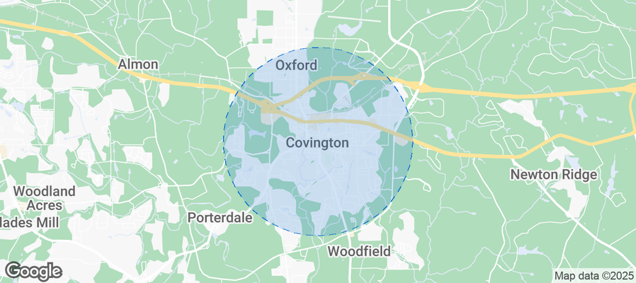 Map of Airbnb listings in Covington