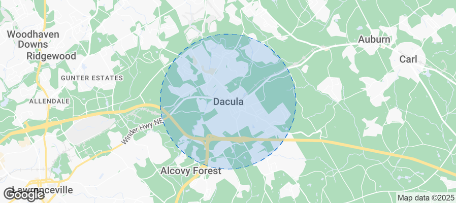 Map of Airbnb listings in Dacula