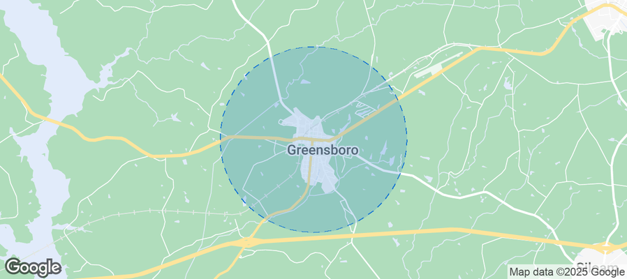 Map of Airbnb listings in Greensboro