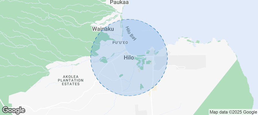 Map of Airbnb listings in Hilo