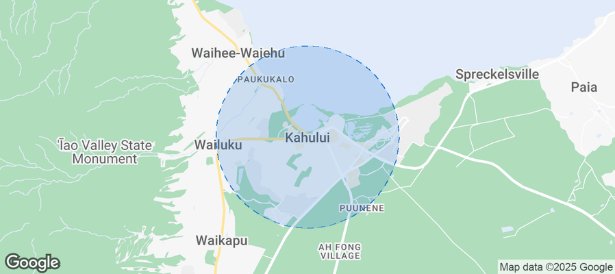 Map of Airbnb listings in Kahului