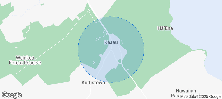 Map of Airbnb listings in Keaau