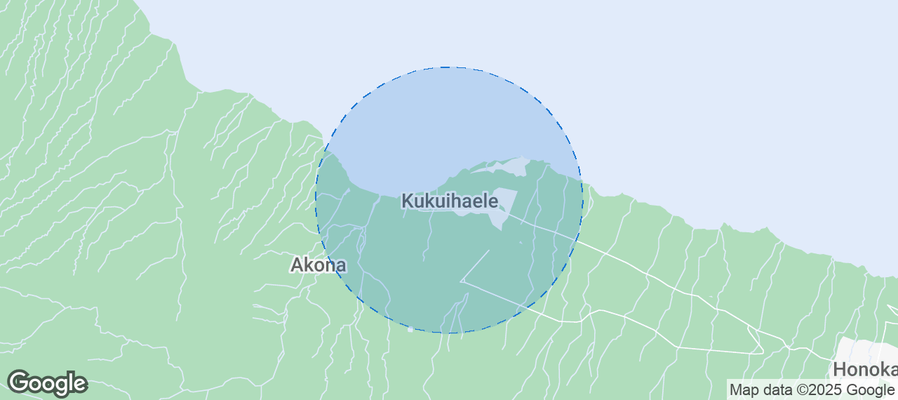 Map of Airbnb listings in Kukuihaele CDP