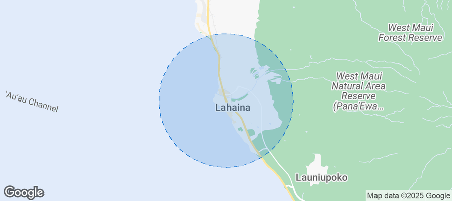 Map of Airbnb listings in Lahaina