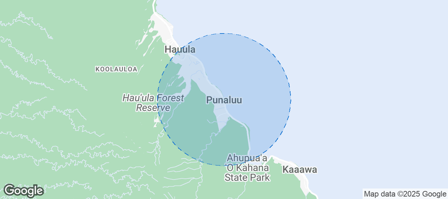 Map of Airbnb listings in Punaluu