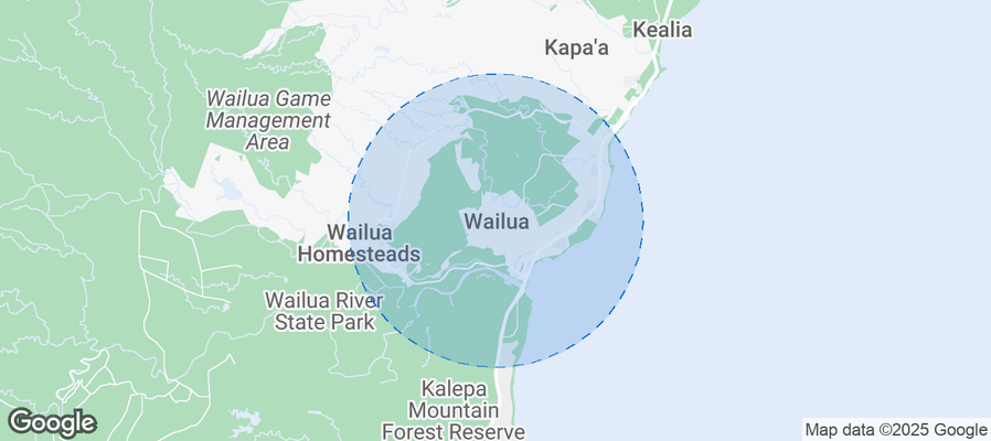 Map of Airbnb listings in Wailua