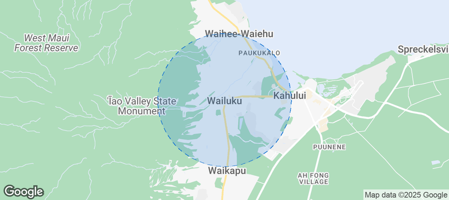 Map of Airbnb listings in Wailuku