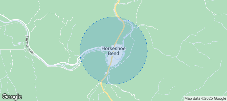 Map of Airbnb listings in Horseshoe Bend