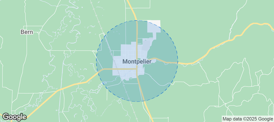 Map of Airbnb listings in Montpelier