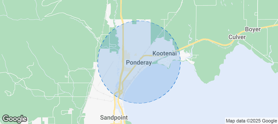Map of Airbnb listings in Ponderay