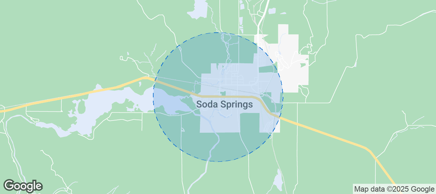 Map of Airbnb listings in Soda Springs