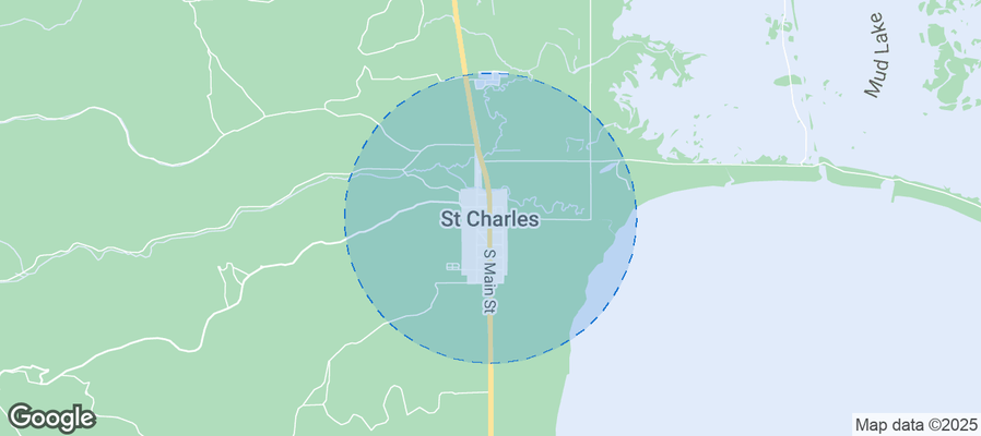 Map of Airbnb listings in St. Charles
