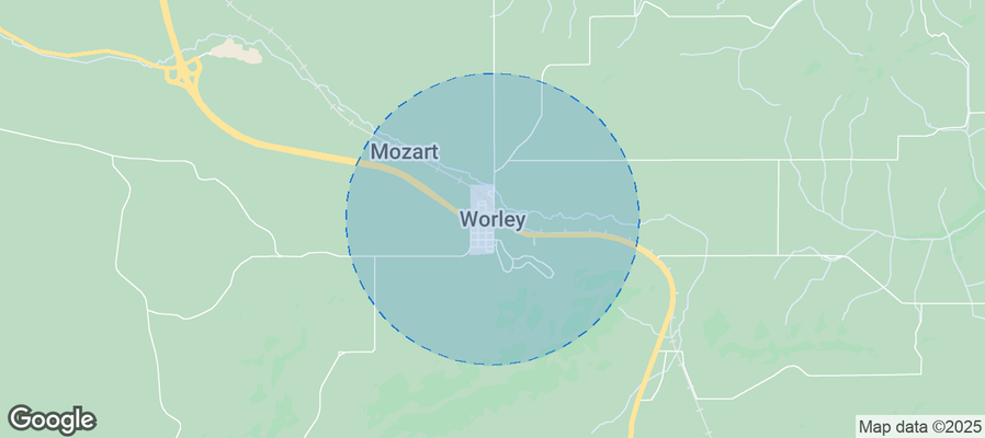 Map of Airbnb listings in Worley