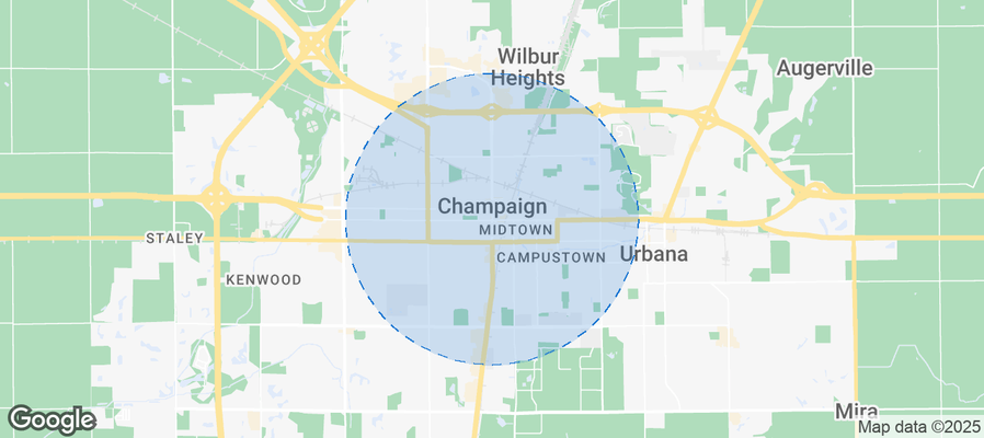Map of Airbnb listings in Champaign