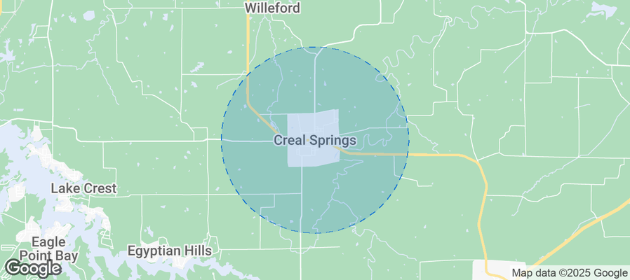 Map of Airbnb listings in Creal Springs