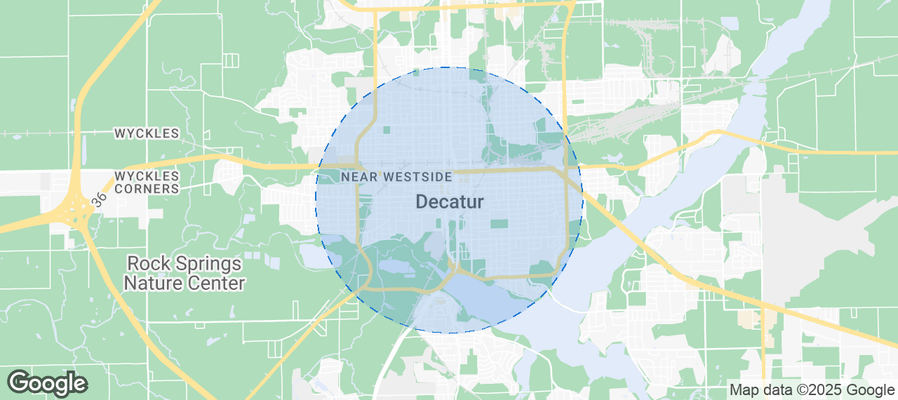 Map of Airbnb listings in Decatur