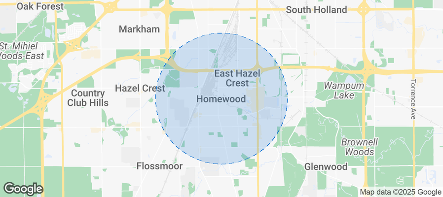 Map of Airbnb listings in Homewood