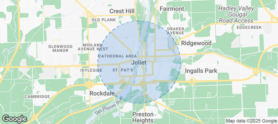 Map of Airbnb listings in Joliet