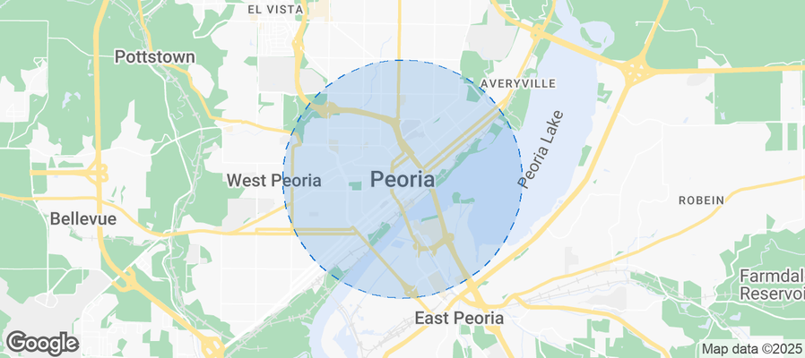 Map of Airbnb listings in Peoria