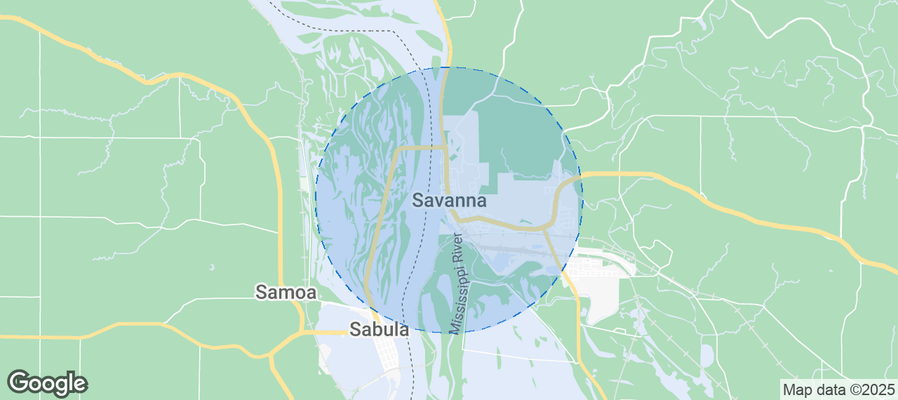 Map of Airbnb listings in Savanna