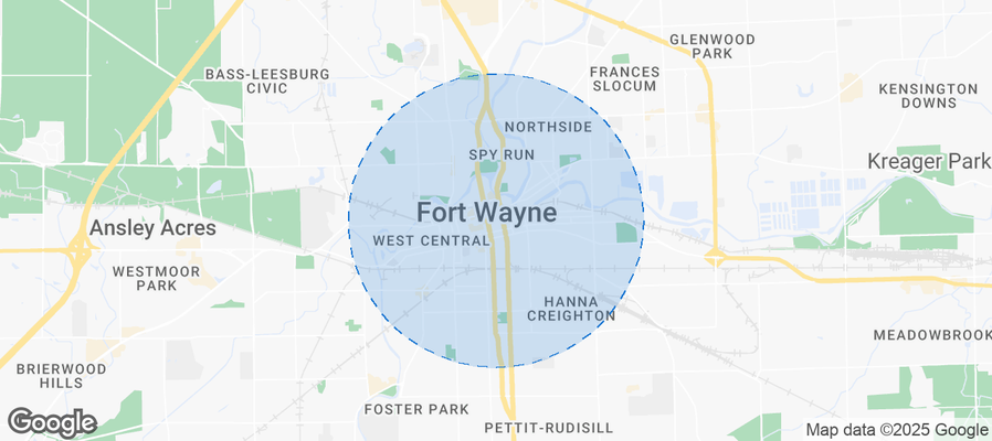 Map of Airbnb listings in Fort Wayne