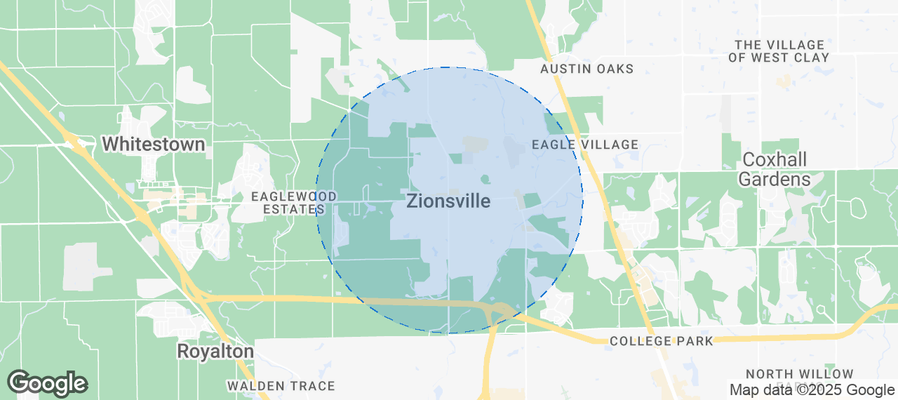 Map of Airbnb listings in Zionsville