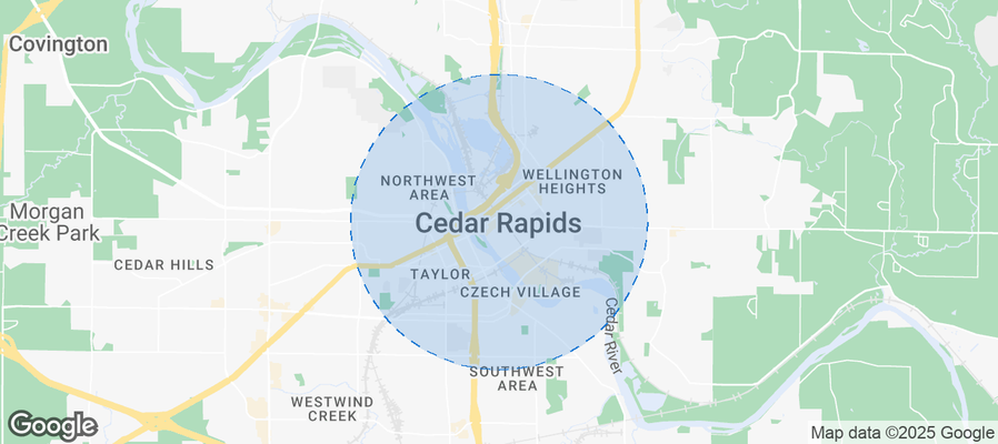 Map of Airbnb listings in Cedar Rapids