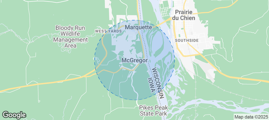 Map of Airbnb listings in McGregor