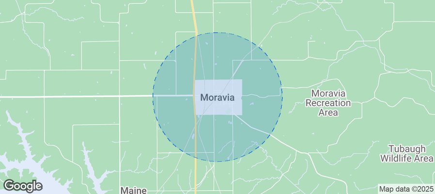 Map of Airbnb listings in Moravia