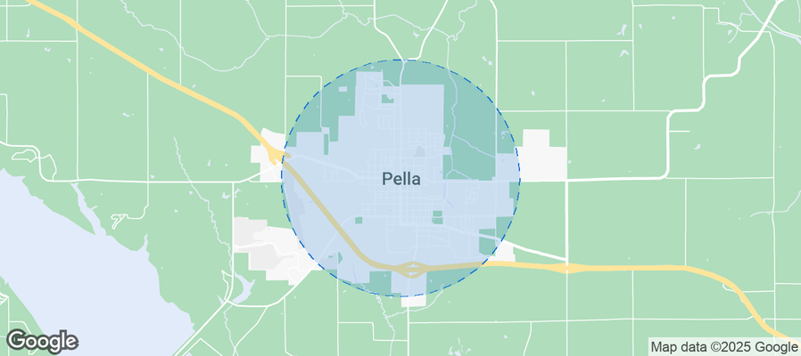 Map of Airbnb listings in Pella